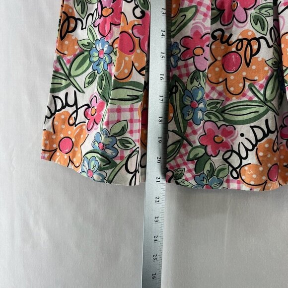 Tiny Tots Original Vintage Dress Girls Size 2T Gingham Floral Puff Sleeves Green - Picture 8 of 8